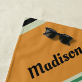 レトロカセット名前をカスタムするビーチタオル ビーチタオル (インサイチュ)