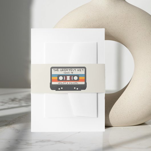 レトロカセット素晴らしテープの結婚ヒット 招待状ベリーバンド
