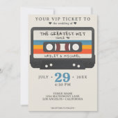 レトロカセット素晴らしテープの結婚ヒット 招待状 (正面)