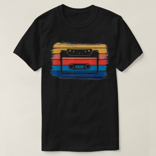 レトロカセット80s90sヴィンテージ音楽テープテープ9 tシャツ (デザイン正面)
