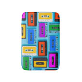 レトロカセット:青い背景コレクション バスマット (正面縦)