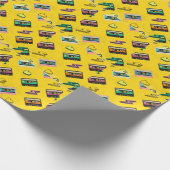 レトロカセット： 80の愛パーティーデザイン ラッピングペーパー (角)