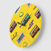 レトロカセット： 80の愛パーティーデザイン ラージ壁時計 (傾斜)