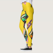 レトロカセット： 80の愛パーティーデザイン レギンス (左)