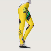 レトロカセット： 80の愛パーティーデザイン レギンス (右)