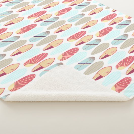 レトロカッコいいな赤と青のサーフボード  シェルパブランケット (3/4)