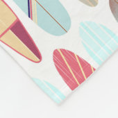 レトロカッコいいな赤と青のサーフボード  フリースブランケット (角)