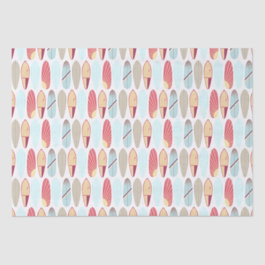 レトロカッコいいな赤と青のサーフボード  薄葉紙 (正面)