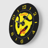 レトロカッコいいイエロー45スペーサーDJ文字盤 ラージ壁時計 (傾斜)