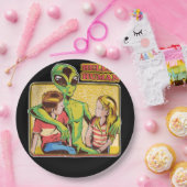 レトロカッコいいエイリアンETハローヒューマンズアウタースペースガラックス ペーパープレート (パーティー)