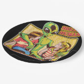 レトロカッコいいエイリアンETハローヒューマンズアウタースペースガラックス ペーパープレート (アングル)