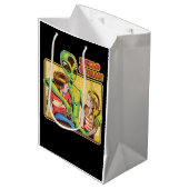 レトロカッコいいエイリアンETハローヒューマンズアウタースペースガラックス ミディアムペーパーバッグ (正面アングル)