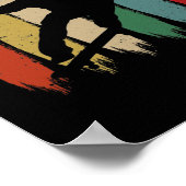 レトロカッコいいスケートボーダースケートボードスケートで滑る ポスター (角)