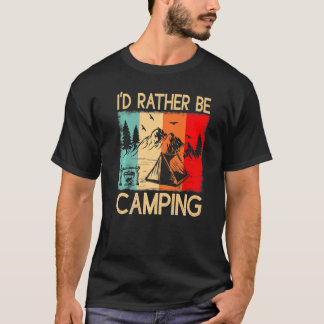 レトロカッコいいテントの自然で私はむしろカムピンであるだろう Tシャツ