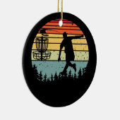 レトロカッコいいディスクゴルフスポーツヴィンテージ セラミックオーナメント (右)