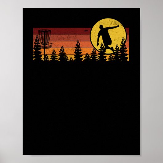 レトロカッコいいディスクゴルフスポーツ ポスター (正面)