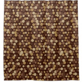 レトロカッコいいブラウンドットバスルームのシャワーカーテン シャワーカーテン (正面)