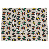 レトロカッコいいレコードパターン ラージペーパーバッグ (正面)