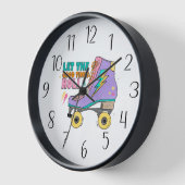 レトロカッコいいローラースケート 壁時計 (傾斜)