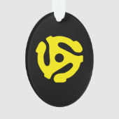 レトロカッコいいヴィンテージイエロー45スペーサーDJ オーナメント (正面)