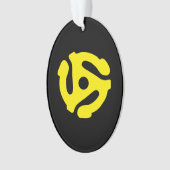 レトロカッコいいヴィンテージイエロー45スペーサーDJ オーナメント (正面)