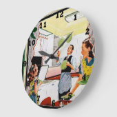 レトロカッコいいヴィンテージキッチン ラージ壁時計 (傾斜)