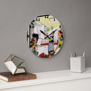 レトロカッコいいヴィンテージキッチン ラージ壁時計