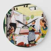 レトロカッコいいヴィンテージキッチン ラージ壁時計 (正面)