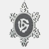 レトロカッコいいヴィンテージシルバーChrome 45スペーサDJ スノーフレークピューターオーナメント (右)