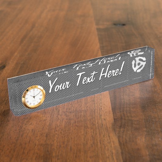 レトロカッコいいヴィンテージシルバーChrome 45スペーサDJ デスクネームプレート (側面)