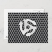 レトロカッコいいヴィンテージシルバーChrome 45スペーサDJ ポストカード (正面/裏面)
