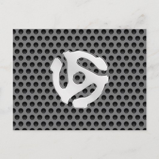 レトロカッコいいヴィンテージシルバーChrome 45スペーサDJ ポストカード (正面)