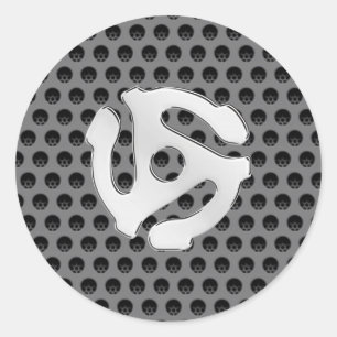 レトロカッコいいヴィンテージシルバーChrome 45スペーサDJ ラウンドシール