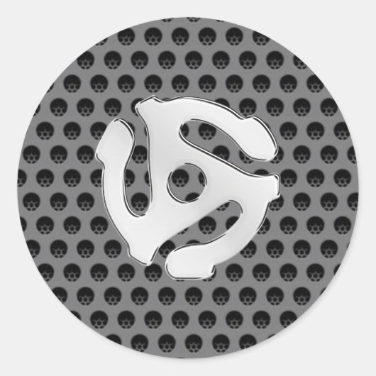 レトロカッコいいヴィンテージシルバーChrome 45スペーサDJ ラウンドシール (正面)