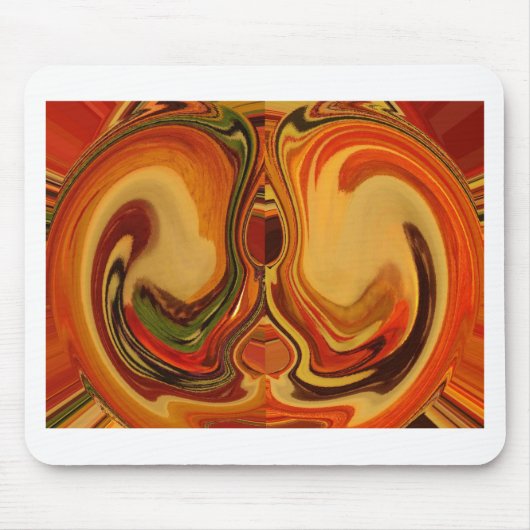 レトロカッコいいヴィンテージハクナマタタ秋ラスタカラー マウスパッド (正面)