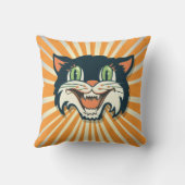 レトロカッコいいヴィンテージハロウィーン猫枕 クッション (裏面)