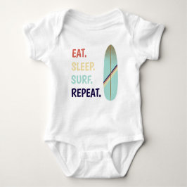 レトロカッコいいヴィンテージブルーサーフボードサーフ ベビーボディスーツ