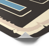 レトロカッコいいヴィンテージ魚釣り愛好家 ポスター (角)