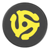 レトロカッコいいヴィンテージ黄色45スペーサーグラフィック アイスホッケーパック (正面)