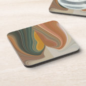 レトロカッコいい抽象芸術グラフィックカラフルマタタストランド コースター (左側)