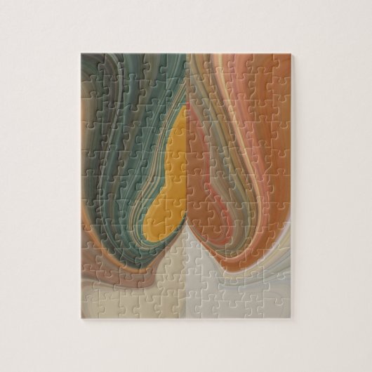 レトロカッコいい抽象芸術グラフィックカラフルマタタストランド ジグソーパズル (縦)