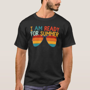 レトロカッコいい私は夏のサングラスサンセットの準備ができている Tシャツ