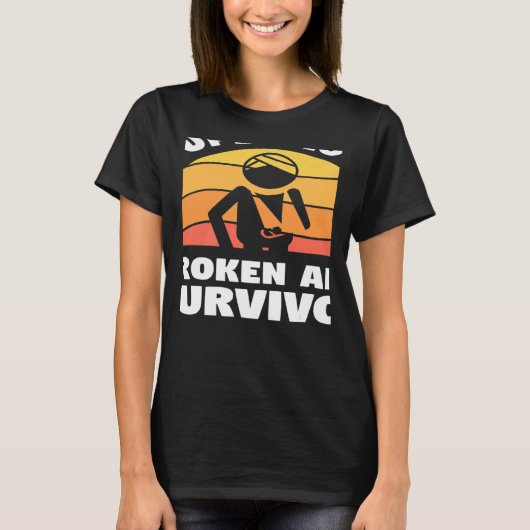 レトロカッコいい骨折した腕の生存者骨損傷の回復 Tシャツ (正面)