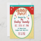 レトロカップルおもしろいクリスマスホリデーパーティー招待状 招待状 (裏面)