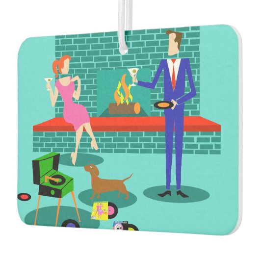 レトロカップルとドッグエアフレッシュナー カーエアーフレッシュナー (左)