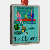 レトロカップルと犬のクリスマス装飾品 メタルオーナメント (右)