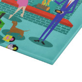 レトロカップルと犬の切断ボード カッティングボード (角)