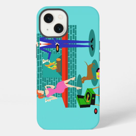 レトロカップルと犬用iPhone 6ケース iPhoneケース (裏面)