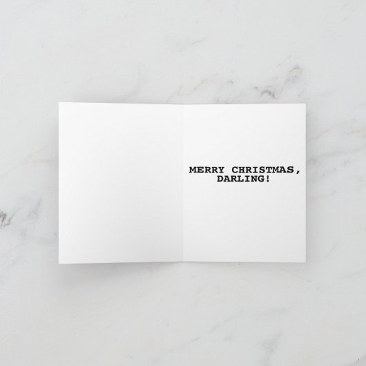 レトロカップルのクリスマスアート挨拶カード シーズンカード (内部)