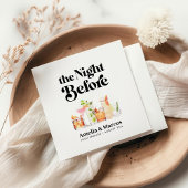 レトロカップルのリハーサルディナーの前の夜 スタンダードカクテルナプキン